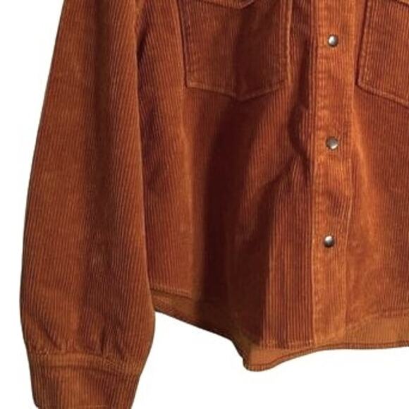 Sanctuary Womens Corduroy Shirt Size S Brown Snap Front Relaxed Shacket NWT - Picture 4 of 7